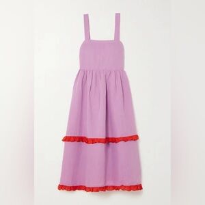 Dora Larsen Alma Ruffled Linen And Organic Cotton-Blend Nightdress